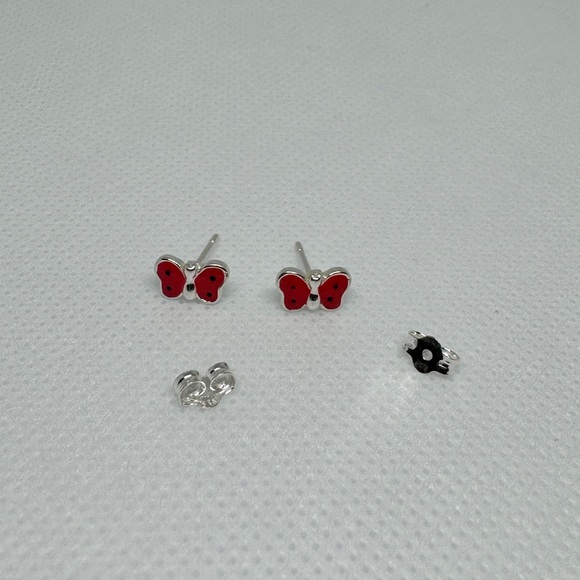 Sterling silver enamel butterfly earrings - Picture 4 of 5